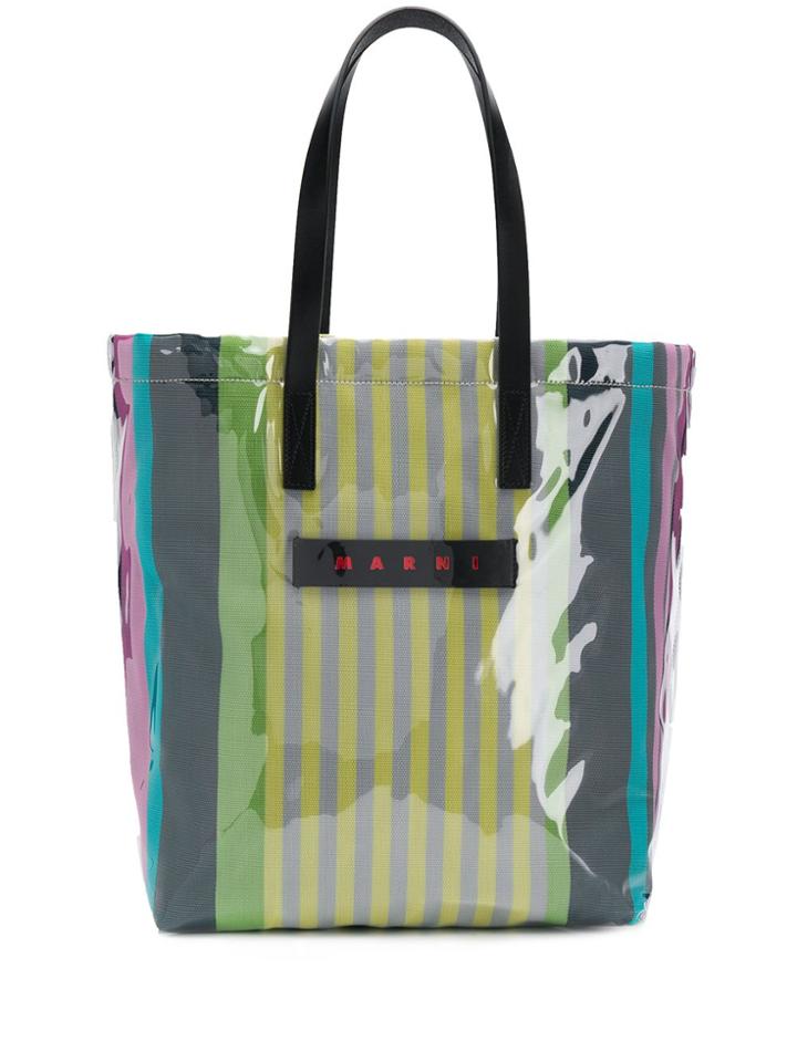Marni Glossy Grip Tote - Blue