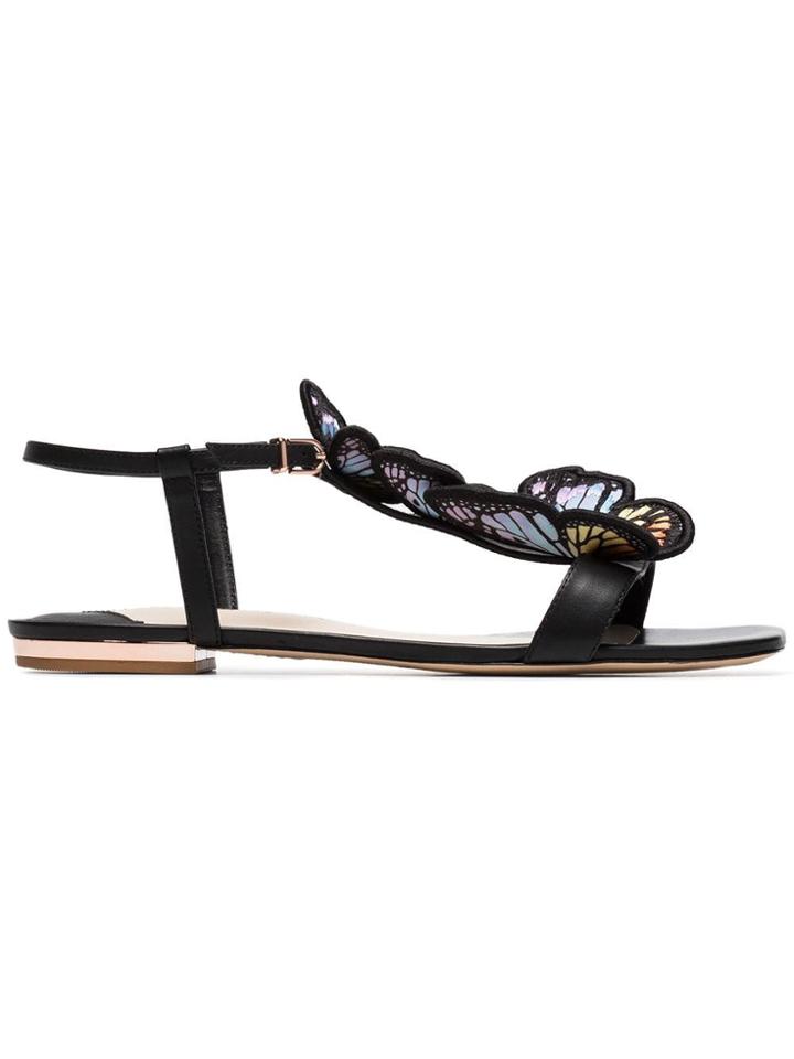 Sophia Webster Swebs Riva Rnbwlthr Flt Sndl Bfly - Black