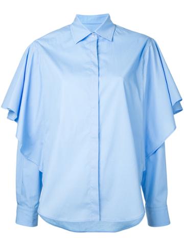 Co-mun - Layered Front Shirt - Women - Cotton - 44, Blue, Cotton