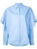 Co-mun - Layered Front Shirt - Women - Cotton - 44, Blue, Cotton