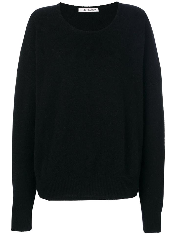Barena Round Neck Baggy Sweater - Black