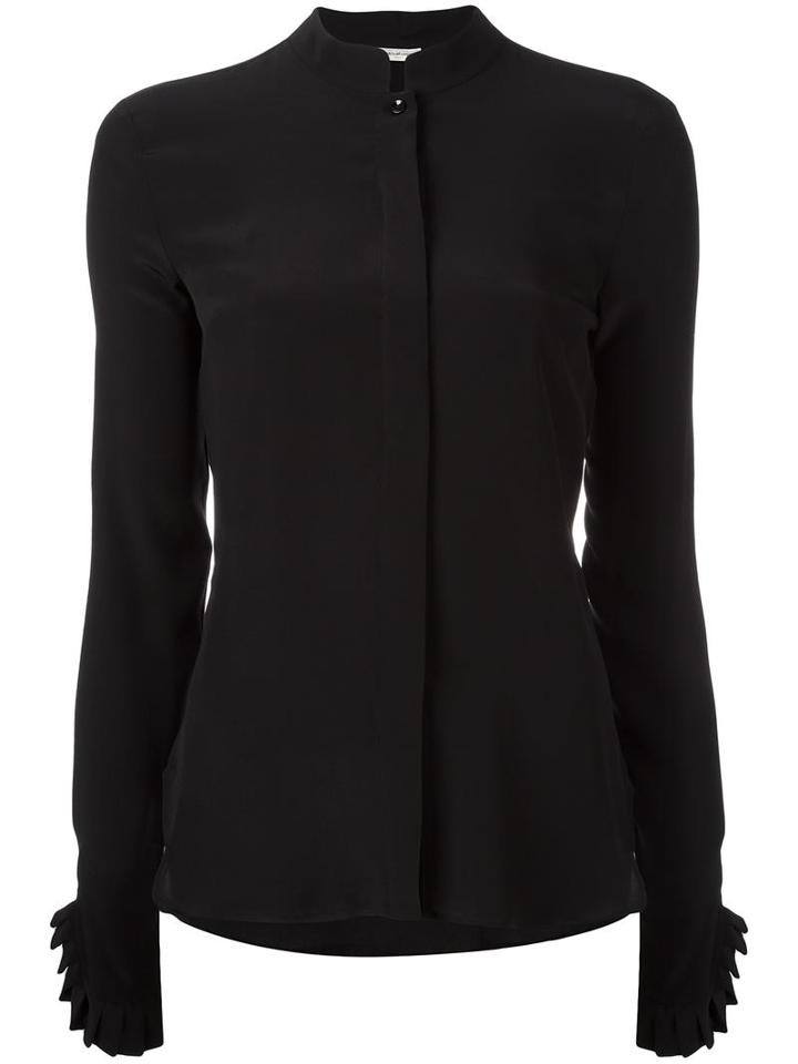 Emanuel Ungaro Mandarin Neck Shirt, Women's, Size: 40, Black, Silk