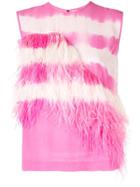 Msgm Feather Embellished Top - Pink