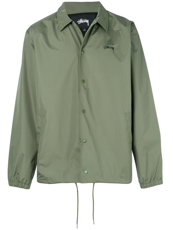 Stussy Logo Print Shirt Jacket - Green
