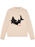 Gucci Wool Sweater With Shark - White