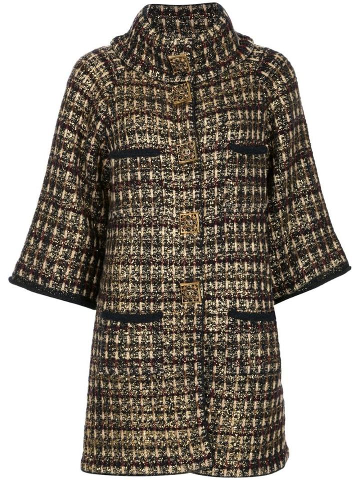 Chanel Pre-owned Checked Pattern Buttoned Up Jacket - Blue