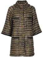 Chanel Pre-owned Checked Pattern Buttoned Up Jacket - Blue