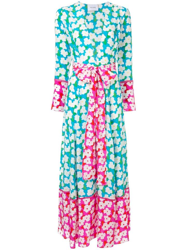 We Are Leone Floral Print Maxi Cardigan - Blue