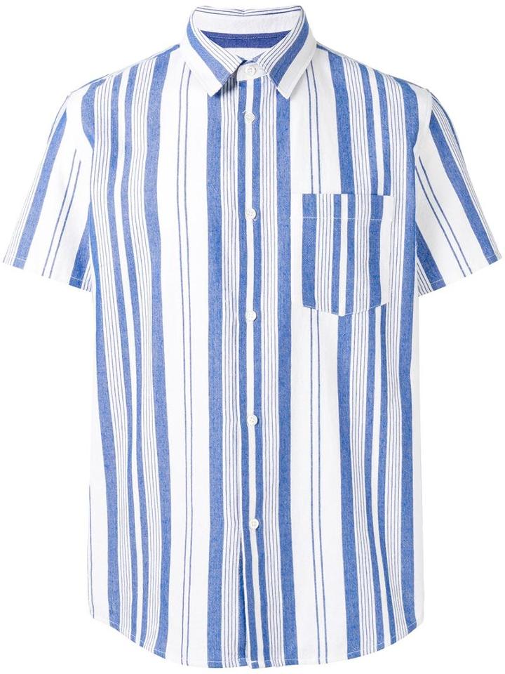A.p.c. Woven Stripe Shirt, Men's, Size: Xl, Blue, Cotton