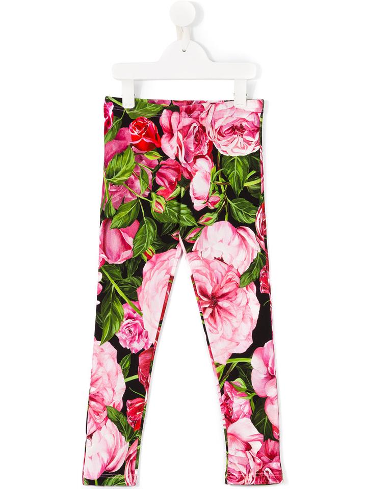 Dolce & Gabbana Kids Rose (pink) Print Leggings, Toddler Girl's, Size: 2 Yrs