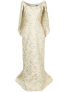 Zac Posen Cape-effect Gown - Nude & Neutrals