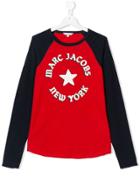 Little Marc Jacobs Teen Logo T-shirta Ribbed Crew Neck - Red