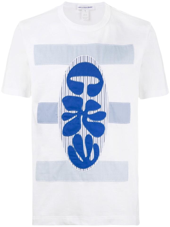 Comme Des Garçons Shirt Embroidered Fitted T Shirt - White
