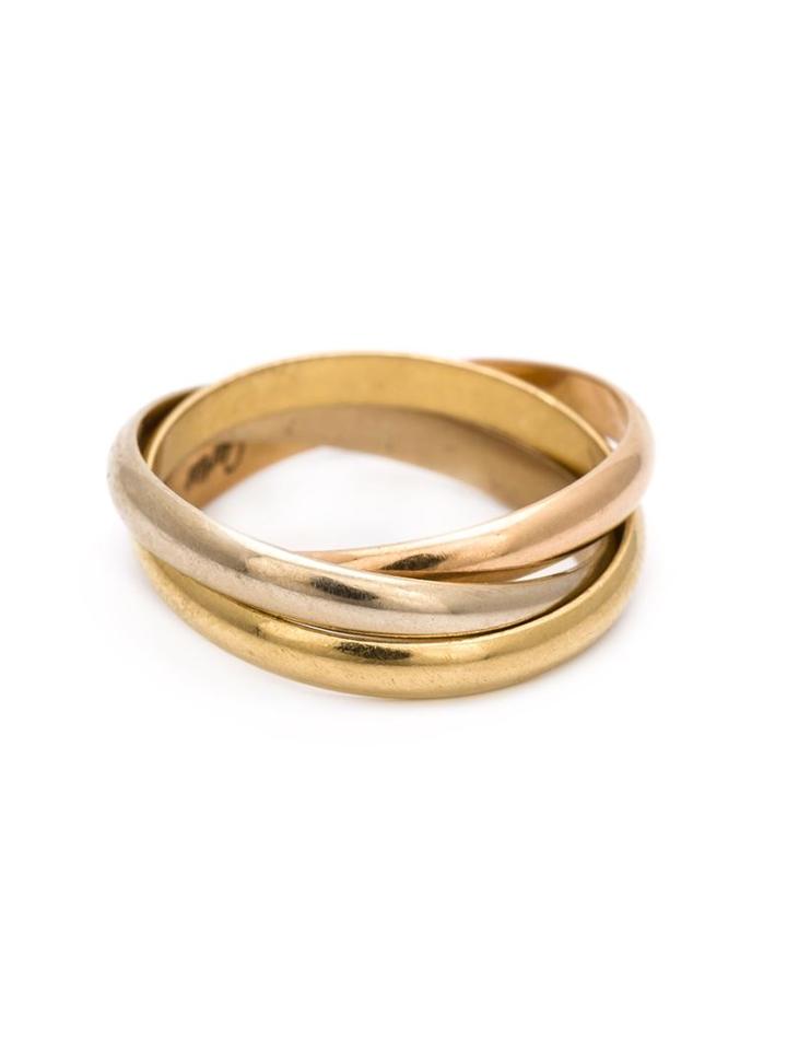 Cartier Vintage Gold Triple Band Ring, Women's, Size: 5, Yellow/orange