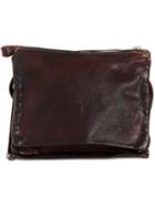 Guidi Distressed Zipped Shoulder Bag, Adult Unisex, Brown