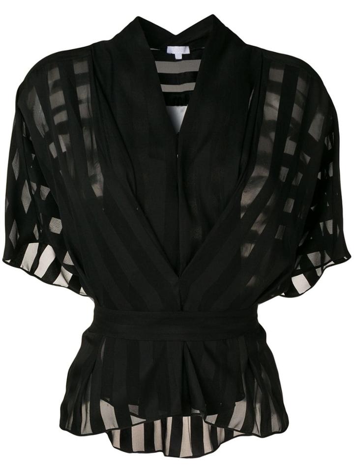 Lala Berlin Sheer Short-sleeve Blouse - Black