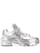 Maison Margiela Chunky Lace Up Sneakers - Silver
