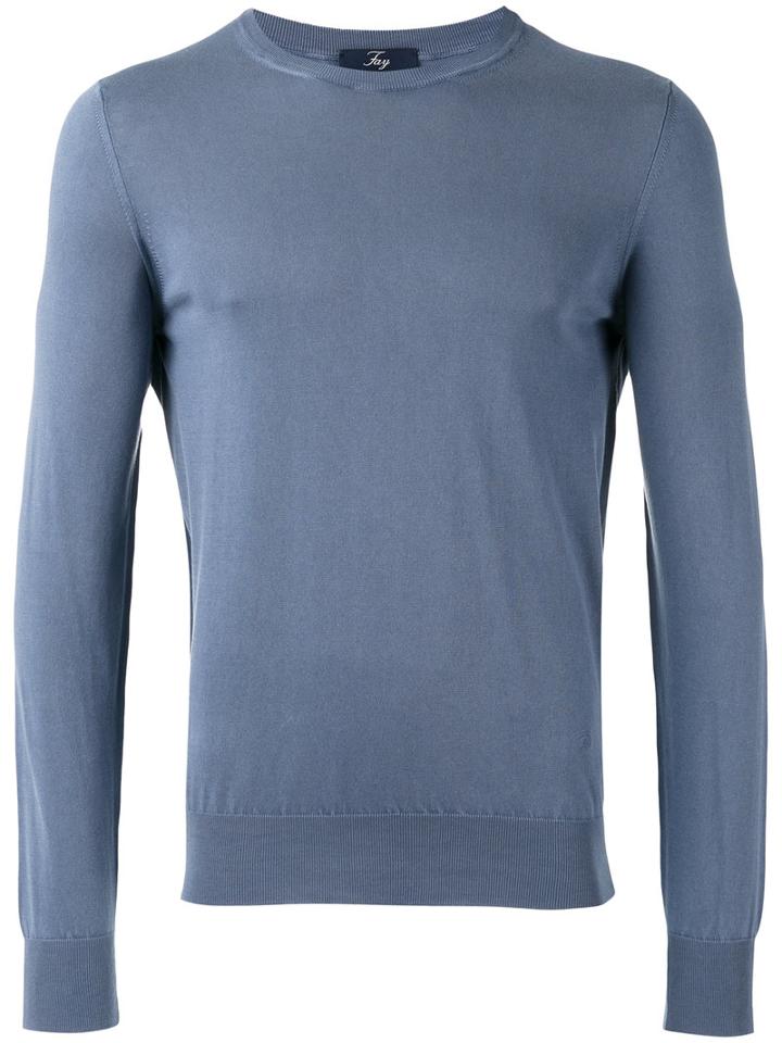 Fay Classic Jumper, Men's, Size: 52, Blue, Cotton