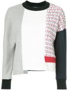 Loveless Asymmetric Patchwork Sweater - White