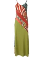 Jean Paul Gaultier Vintage Patchwork Slip Dress, Women's, Size: 40, Green