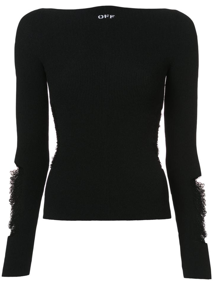 Off-white Boat Neck Jumper - Black