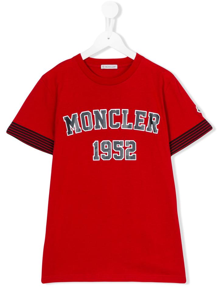 Moncler Kids - Logo Print T-shirt - Kids - Cotton - 14 Yrs, Boy's, Red