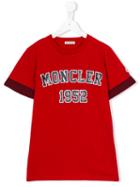 Moncler Kids - Logo Print T-shirt - Kids - Cotton - 14 Yrs, Boy's, Red