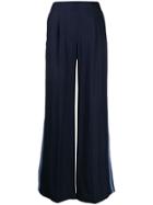 Ps Paul Smith Flared Side Stripe Trousers - Blue
