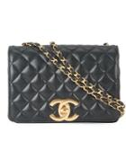 Chanel Vintage Quilted Single Chain Shoulder Bag, Women's, Black