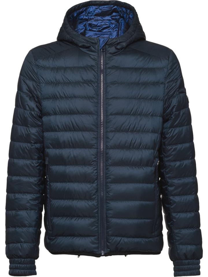 Prada Technical Eggshell Fabric Puffer Jacket - Blue