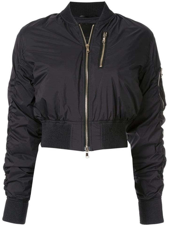 Tatras Cropped Bomber Jacket - Black