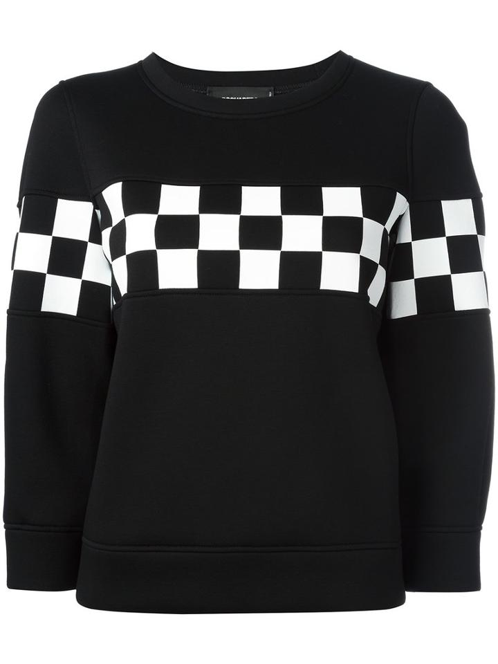 Dsquared2 Check Detail Sweatshirt, Women's, Size: Xs, Blue, Viscose/polyurethane