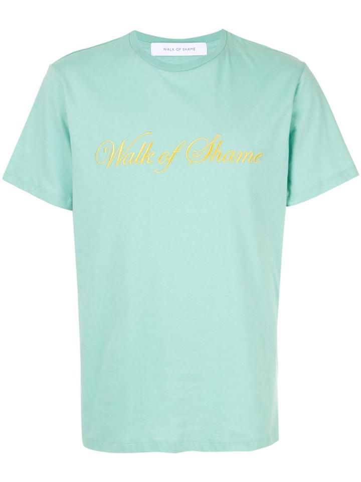 Walk Of Shame Logo Embroidered Crew Neck T-shirt - Green