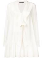 Alexander Mcqueen Pleated A-line Dress - White