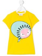 Fendi Kids Speech Bubble Print T-shirt, Toddler Girl's, Size: 3 Yrs, Yellow/orange