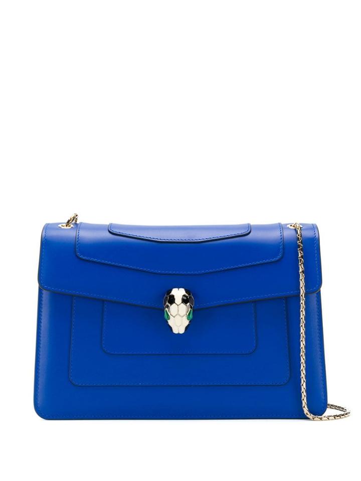 Bulgari Serpenti Forever Flap Shoulder Bag - Blue