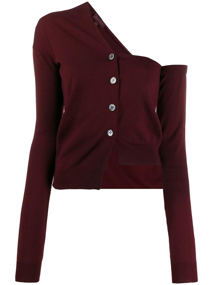 Romeo Gigli Pre-owned 1990s Single-shoulder Buttoned Cardigan - Red