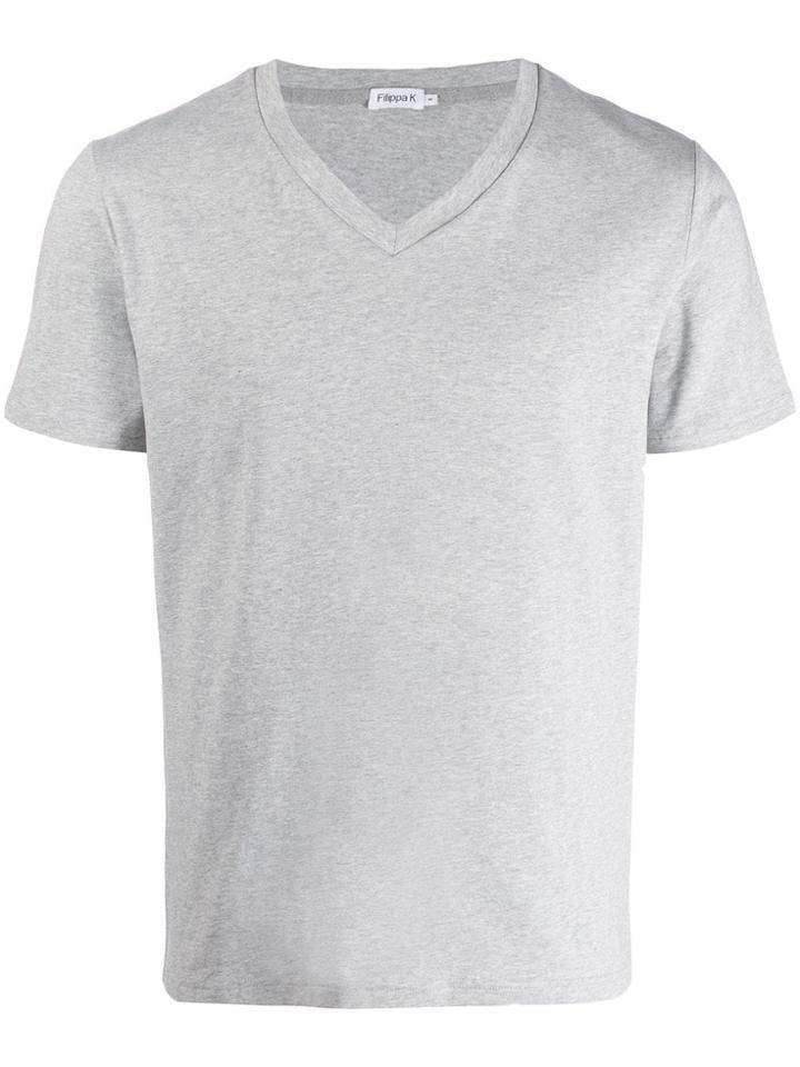 Filippa-k V-neck Short Sleeve T-shirt - Grey