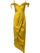 Zimmermann Winsome Drape Cocktail Dress, Women's, Size: 3, Yellow/orange, Polyester/silk