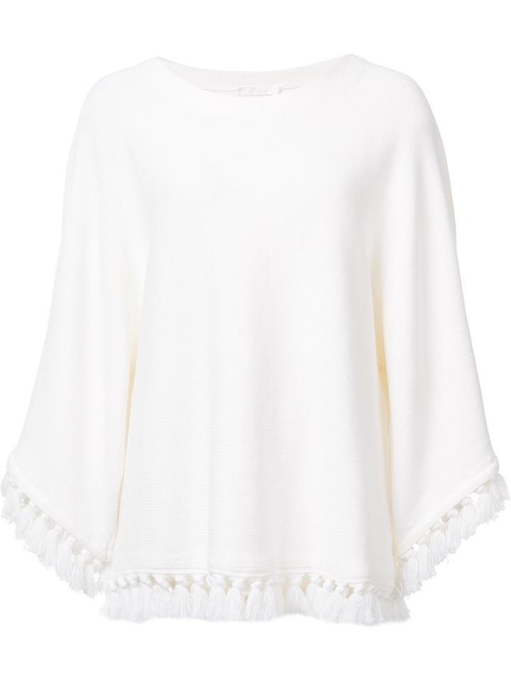 Chloé Tassel Trim Jumper, Women's, Size: Xs, White, Cotton/wool