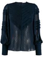 Zimmermann Sabotage Folded Tuck Blouse - Blue