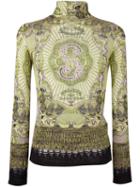 Jean Paul Gaultier Vintage Printed Sheer Top, Adult Unisex, Size: Medium, Green