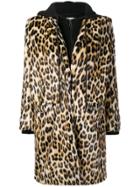 Alice+olivia Leopard Hooded Coat - Neutrals