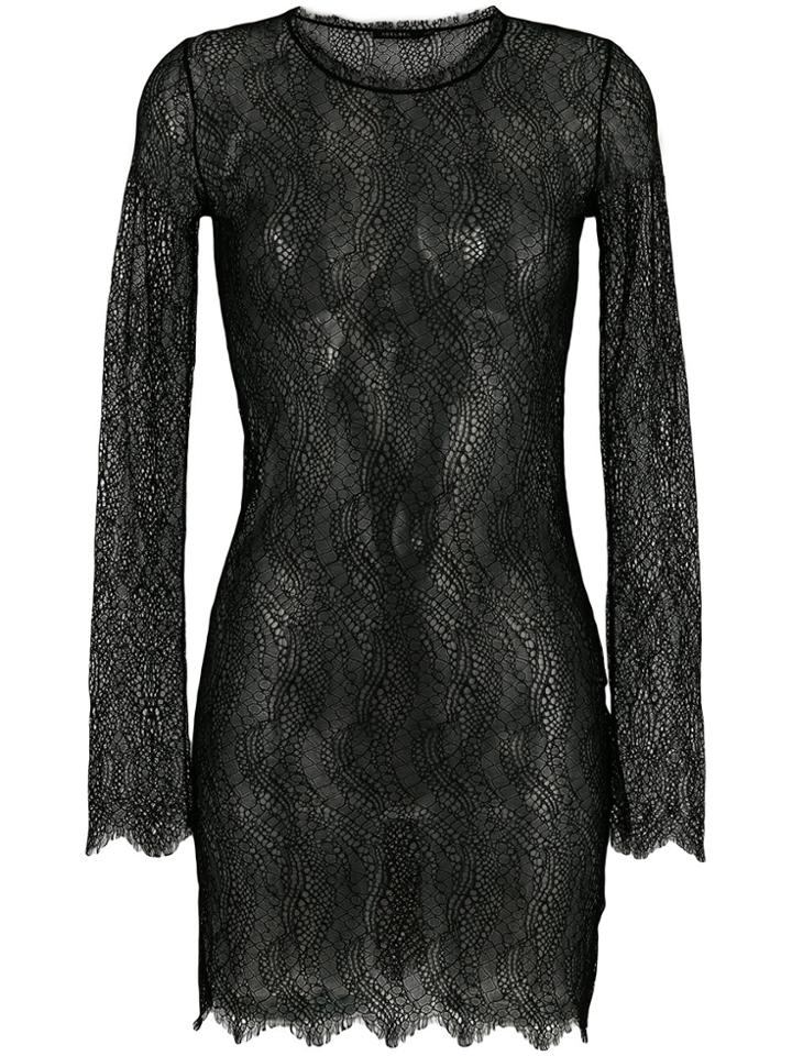 Adelbel Sheer Lace Dress - Black