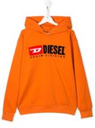 Diesel Kids Teen Sdivision Over Hoodie - Orange
