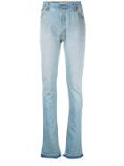 Re/done - Distressed Hem Flared Jeans - Women - Cotton - 28, Blue, Cotton