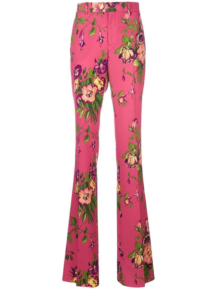 Gucci Floral Tailored Trousers - Pink & Purple