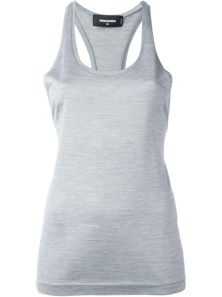 Dsquared2 Racerback Style Vest, Women's, Size: S, Grey, Silk