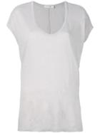 Rag & Bone /jean - Scoop Neck T-shirt - Women - Linen/flax - S, Grey, Linen/flax