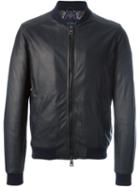 Etro Leather Bomber Jacket, Men's, Size: Large, Black, Silk/cotton/sheep Skin/shearling/viscose